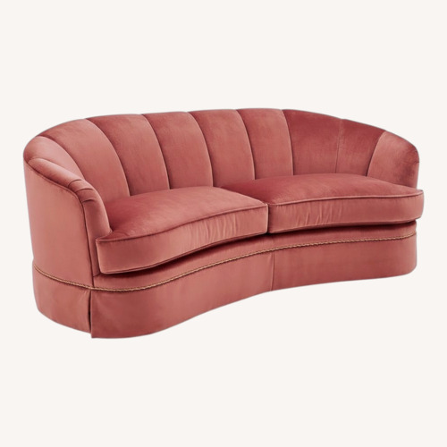 Used Swaim Monroe Sofa, Salmon Mohair Fabric  for sale on AptDeco