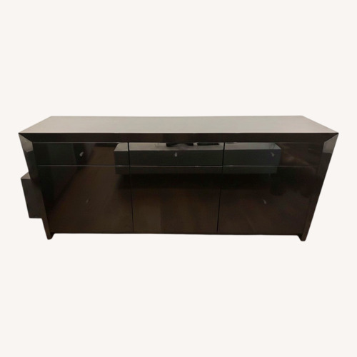 Used Black Lacquerd Credenza with Storage Space Inside for sale on AptDeco