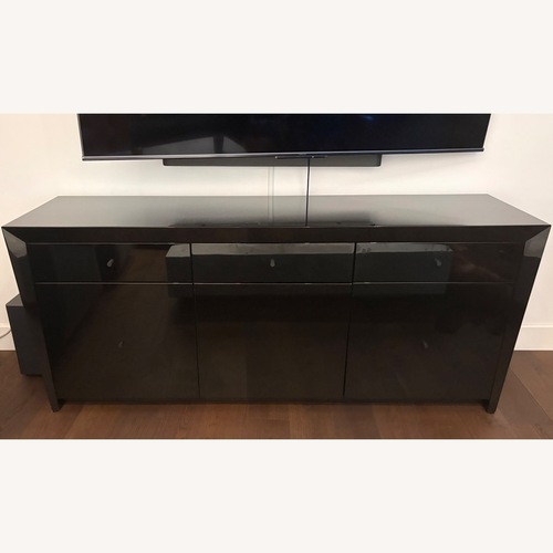 Used Black Lacquerd Credenza with Storage Space Inside for sale on AptDeco