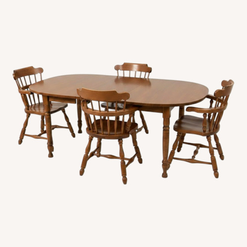 Used Dining Room Set – 6 Chairs, 3 Leaves & Table Pads for sale on AptDeco