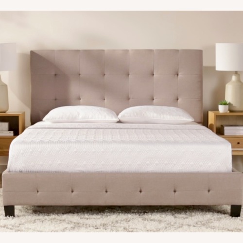 Used Chic Queen-Sized Upholstered Platform Bed for sale on AptDeco