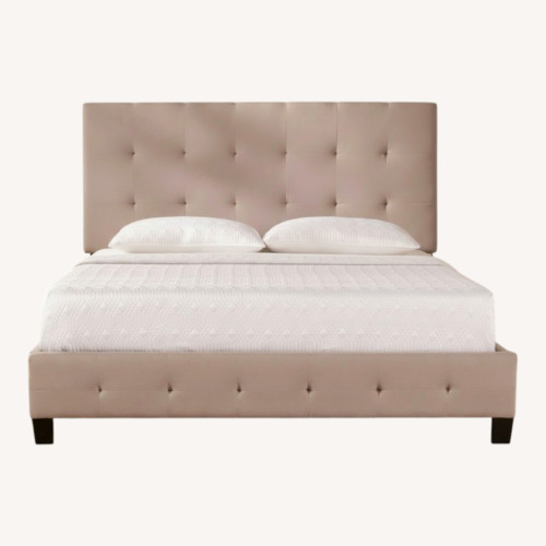 Used Chic Queen-Sized Upholstered Platform Bed for sale on AptDeco