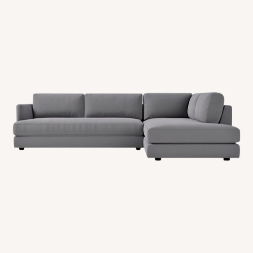 Used West Elm Haven Light Gray Fabric 2 Piece Sectional for sale on AptDeco