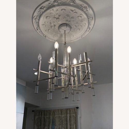 Used Vintage/Antique Silver Metal Ceiling Lamp for sale on AptDeco