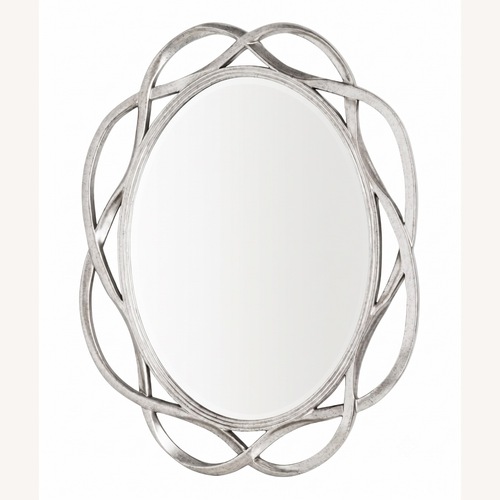 Used Fusion Living Large Silver Oval Wall Mirror for sale on AptDeco