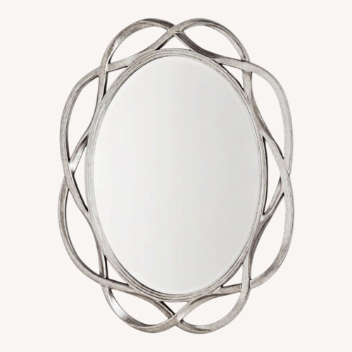Used Fusion Living Large Silver Oval Wall Mirror for sale on AptDeco