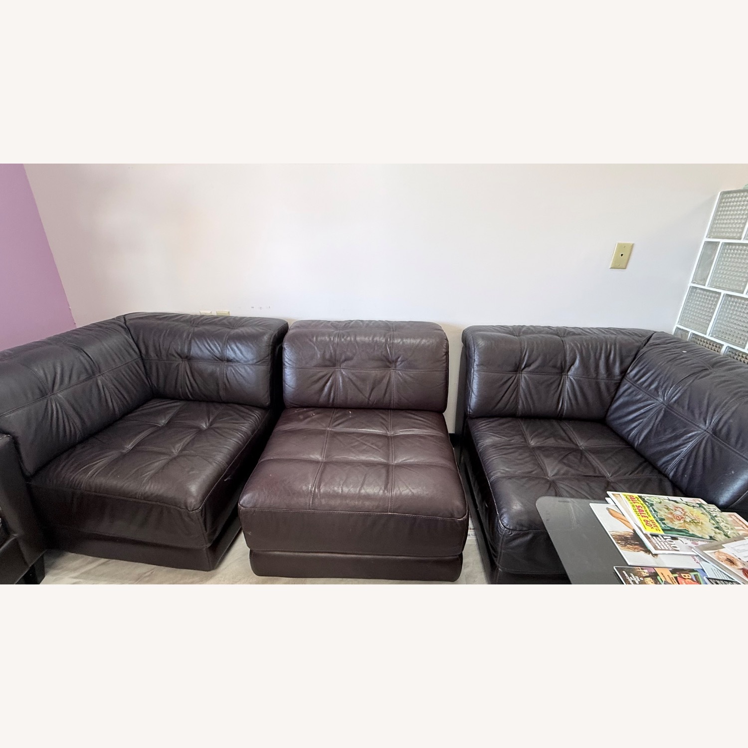 Large Leather Sofa Set  - image-1
