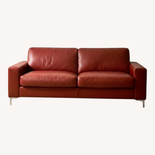 Used Homelegance Furniture Red Leather 2 Seater Sofa for sale on AptDeco