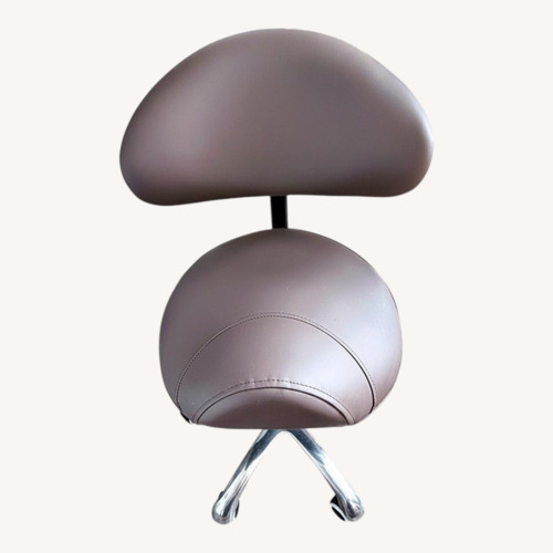 Used Dark Brown Leather Stool for sale on AptDeco