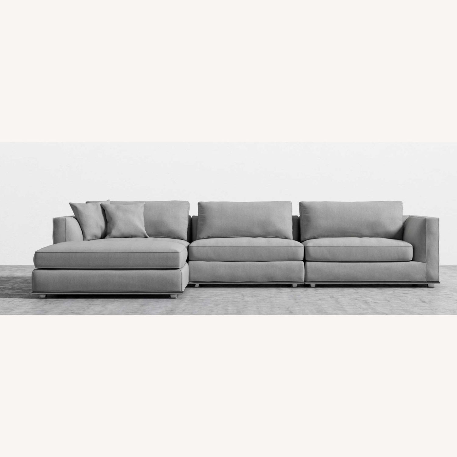 Rove Concepts Milo Modular Light Gray Velvet 3+ Piece Sectional - image-4