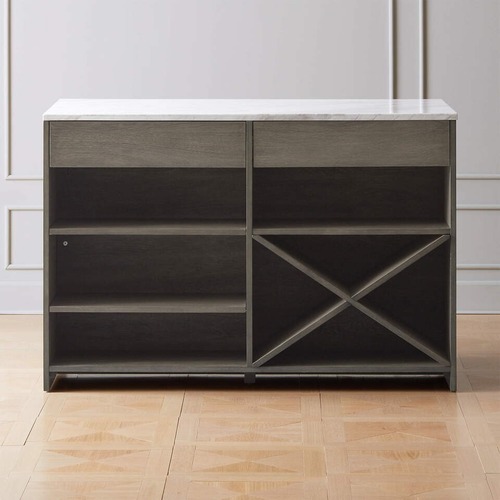 Used CB2 Natural Marble Kitchen Island for sale on AptDeco
