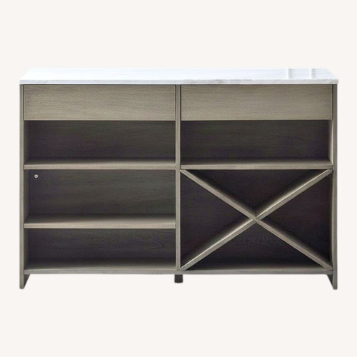 Used CB2 Natural Marble Kitchen Island for sale on AptDeco