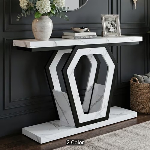 Used FUSUNBAO 47" Black Marble Console Table for sale on AptDeco