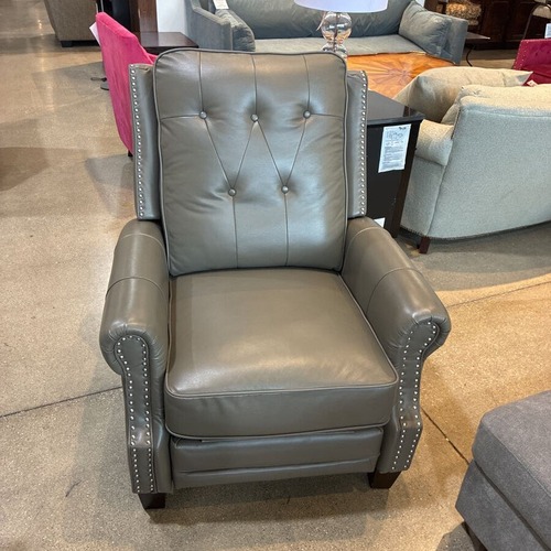 Used Abbyson Leather Pushback w Nailhead Trim Recliner for sale on AptDeco