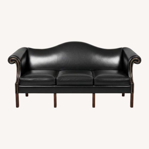 Used High Camelback Leather w Nailhead Trim Sofa for sale on AptDeco