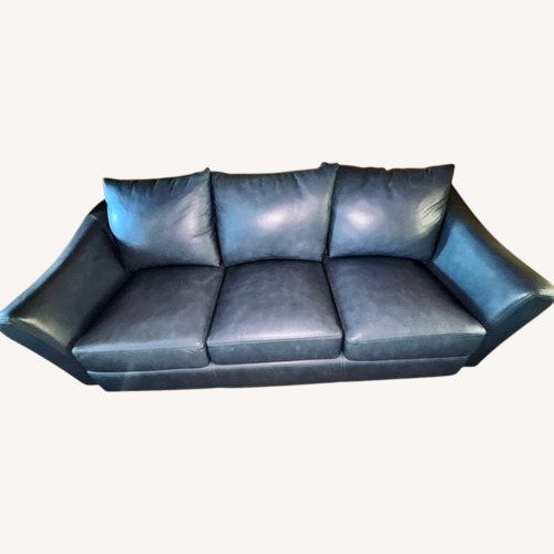 Used Omnia Denver Lux Blue Leather 3+ Seater Sofa for sale on AptDeco