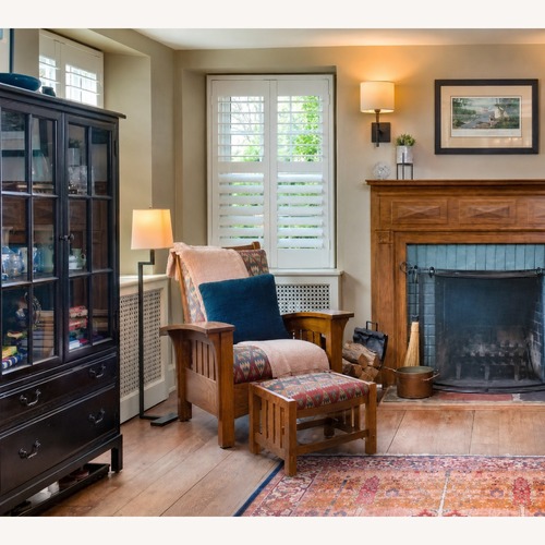 Used Stickley Bow Arm Morris Chair & Ottoman for sale on AptDeco