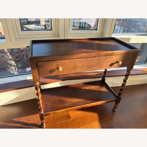 Used Magnolia Barley  Dark Brown Twist Bar Cart for sale on AptDeco