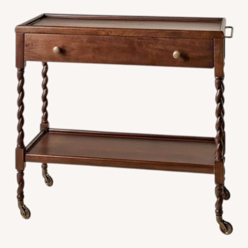 Used Magnolia Barley  Dark Brown Twist Bar Cart for sale on AptDeco