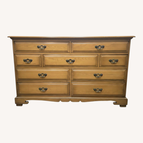 Used Dresser With Brass Handles and 9 Drawers for sale on AptDeco