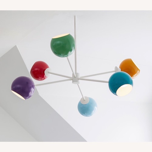 Used West Elm 6-Light Colorful Globe Chandelier for sale on AptDeco