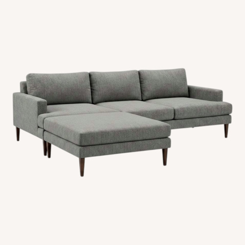 Used West Elm Andes Light Gray Velvet 3+ Piece Sectional for sale on AptDeco