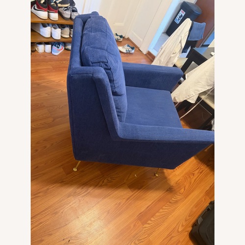 Used West Elm Carlo Mid Century Chair Blue for sale on AptDeco