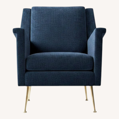 Used West Elm Carlo Mid Century Chair Blue for sale on AptDeco