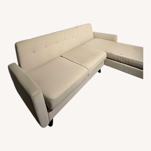 Used Beige Linen 2 Piece Sectional for sale on AptDeco