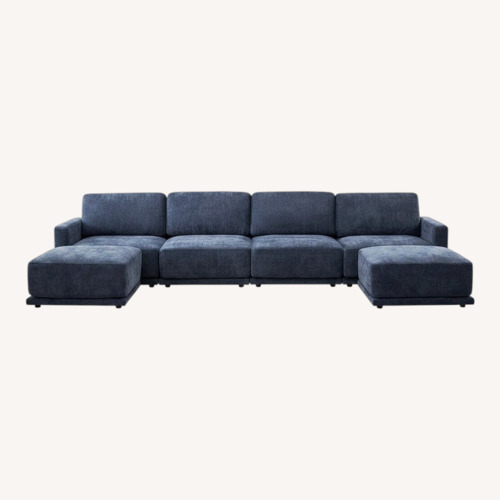Used Blue Fabric 3+ Piece Sectional for sale on AptDeco