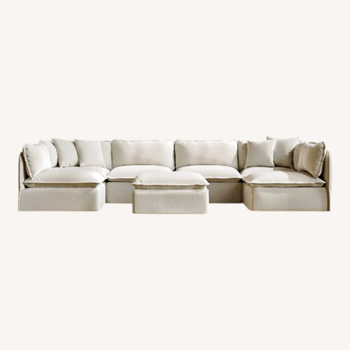 Used Anabei Oatmeal Fabric 6 Piece Sectional for sale on AptDeco