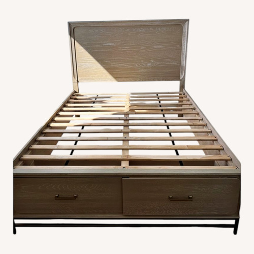 Used White Wood Queen Bed for sale on AptDeco