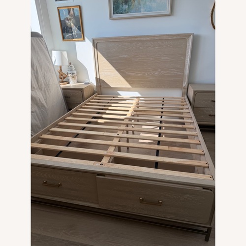 Used White Wood Queen Bed for sale on AptDeco
