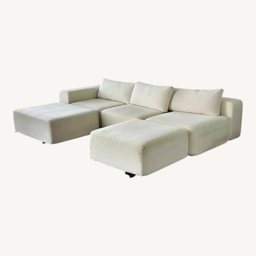 Used Diorama Cream Sectional Sofa with Modular Ottomans for sale on AptDeco