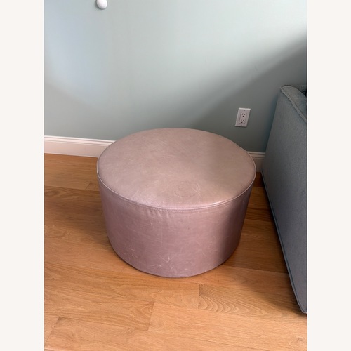 Used Blu Dot Oyster Leather Bumper Ottoman  for sale on AptDeco