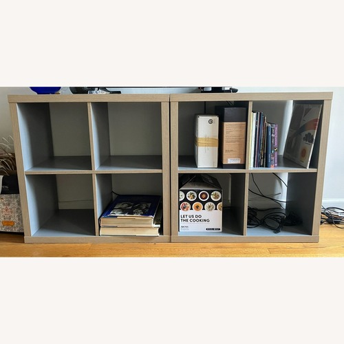 Used IKEA Kallax Blue-Grey Stackable Shelves for sale on AptDeco