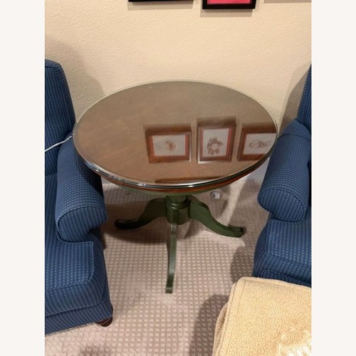 Used Pier 1 Imports Wood Pedestal End Table for sale on AptDeco