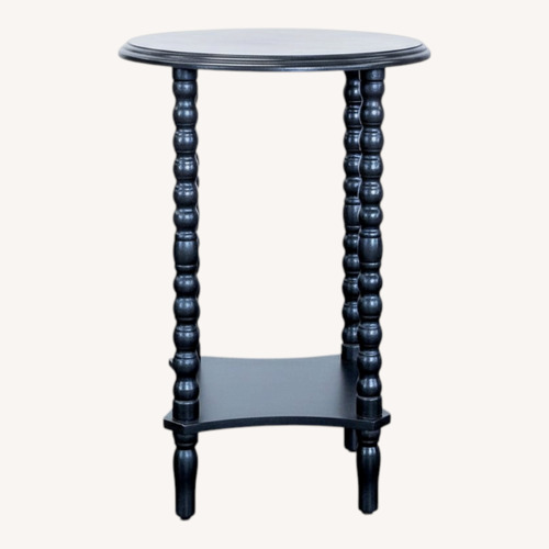 Used Wood Spindle Leg Plant Stand with Shelf	 for sale on AptDeco