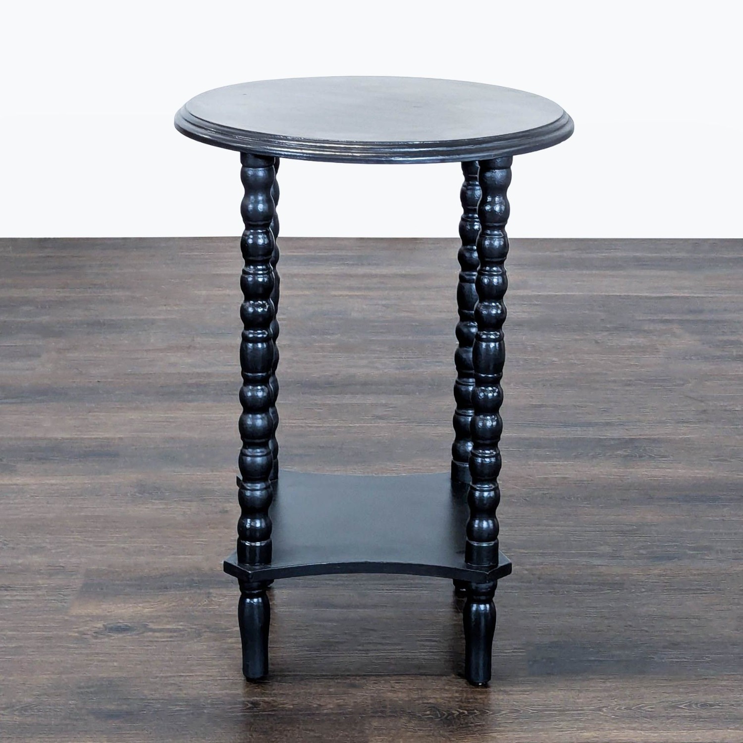 Wood Spindle Leg Plant Stand with Shelf	 - image-3