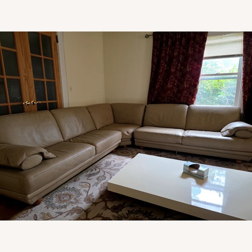 Used 100% Genuine Leather L-shaped Sofa for sale on AptDeco