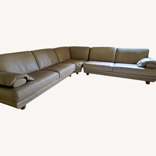 Used 100% Genuine Leather L-shaped Sofa for sale on AptDeco
