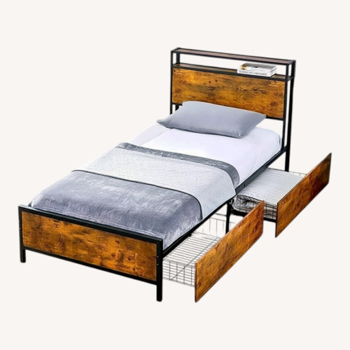 Used GAZHOME Twin Size Bed Frame with 2 Storage Drawers for sale on AptDeco