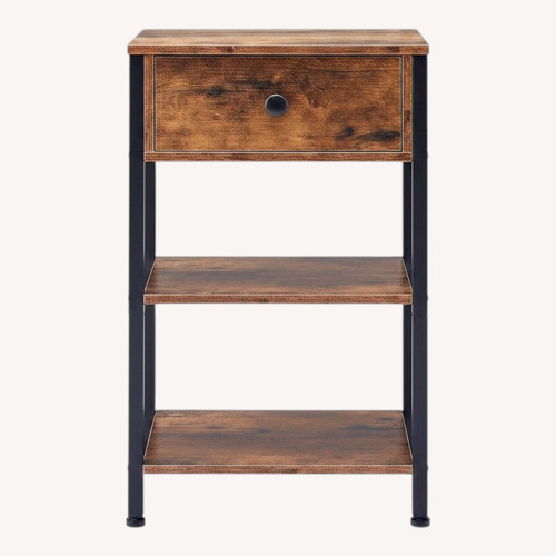 Used Amazon Hoctieon Dark Brown Wood Side Table for sale on AptDeco