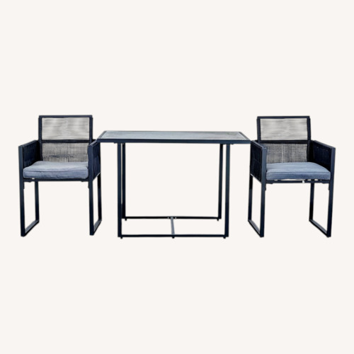 Used Costway 3-Piece Patio Bistro Set with Glass Table  for sale on AptDeco