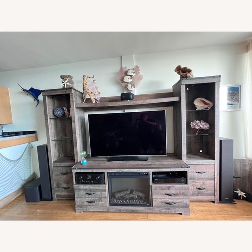 Used Wood Media Storage for sale on AptDeco