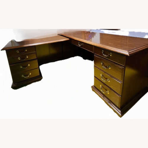 Used Dark Brown Wood Desk for sale on AptDeco