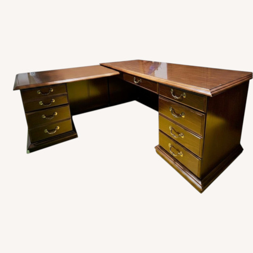 Used Dark Brown Wood Desk for sale on AptDeco