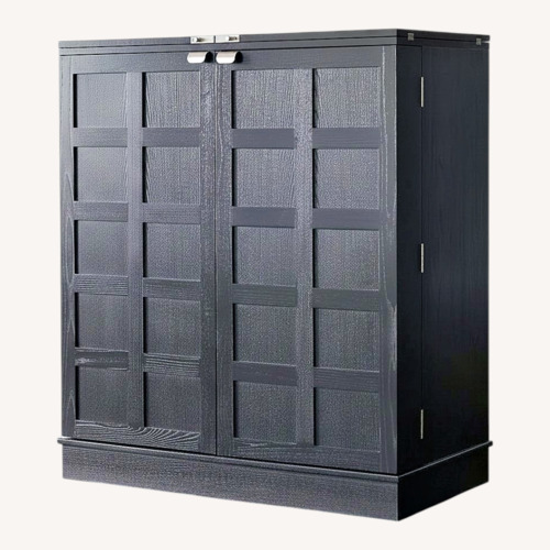 Used Crate & Barrel Black Wood Bar Cart for sale on AptDeco