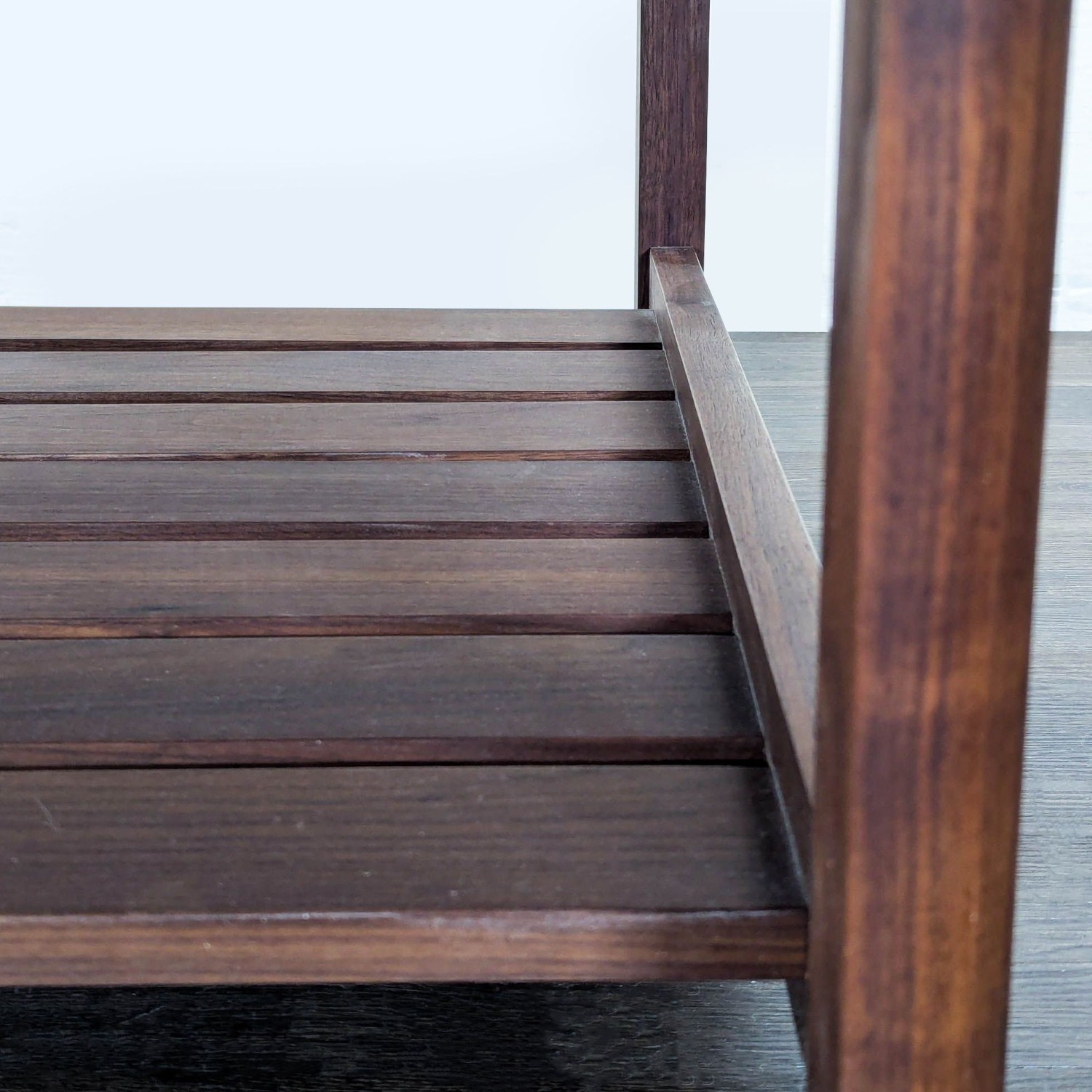Wood Coffee Table with Slatted Shelf - image-3