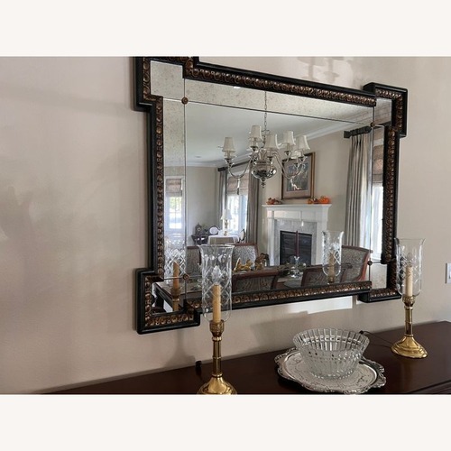 Used Ethan Allen Black Crackle Turret Mirror for sale on AptDeco